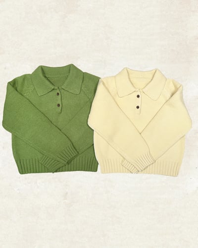 POLO領拉格蘭毛衣-綠5