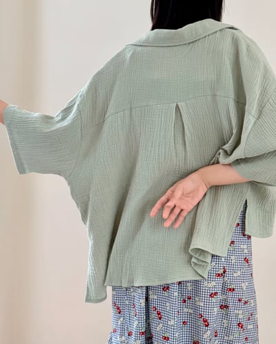 witharch-法式古巴襯衫-綠8