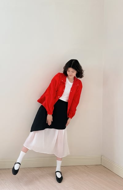 清透防曬薄外套-紅3