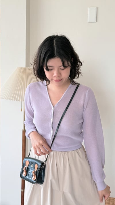 細膩柔滑開襟衫-紫3