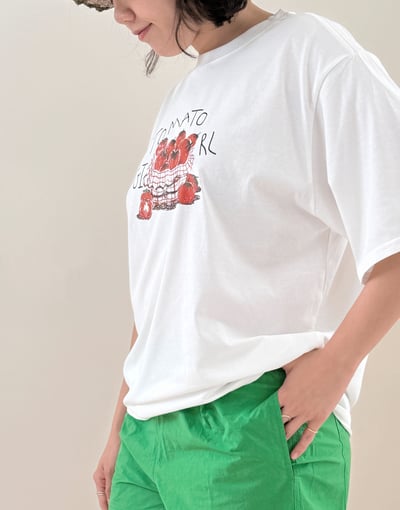 番茄印圖寬鬆TEE-白6