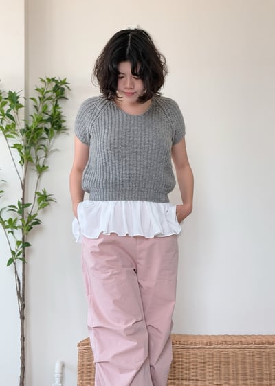 羊毛V領粗織上衣9