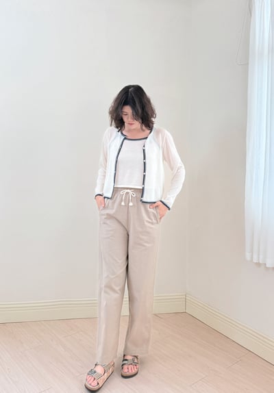 絲棉休閒抽繩褲2