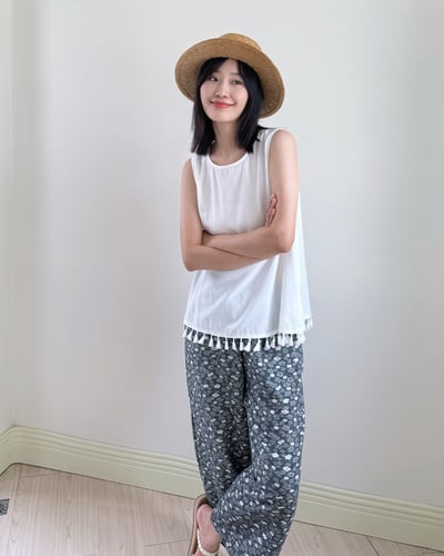 棉麻流蘇無袖背心2
