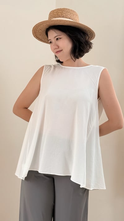 紐結美背長版上衣-杏6