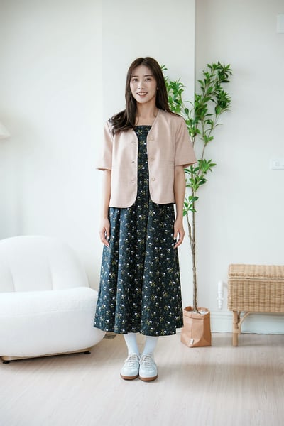 縫線細節短袖外套2