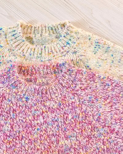 彩點輕絨毛衣-粉8