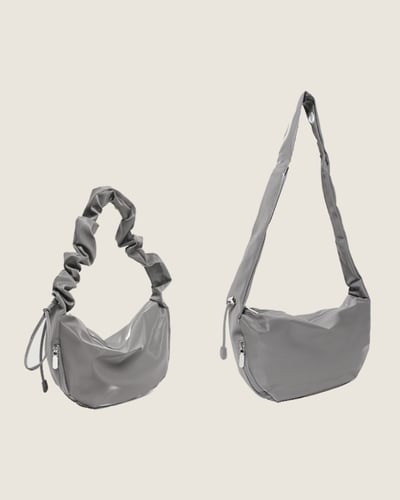 2way光澤側背包-灰1