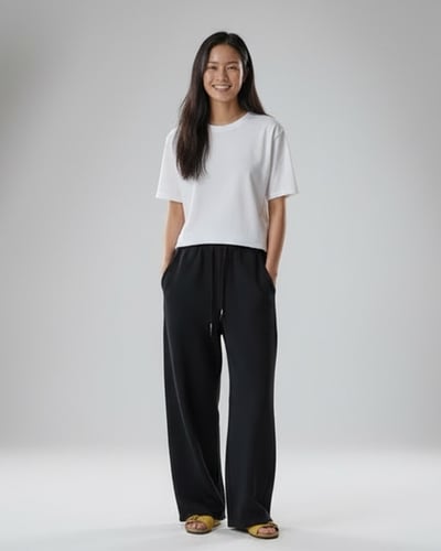 顯瘦鬆緊彎刀褲3