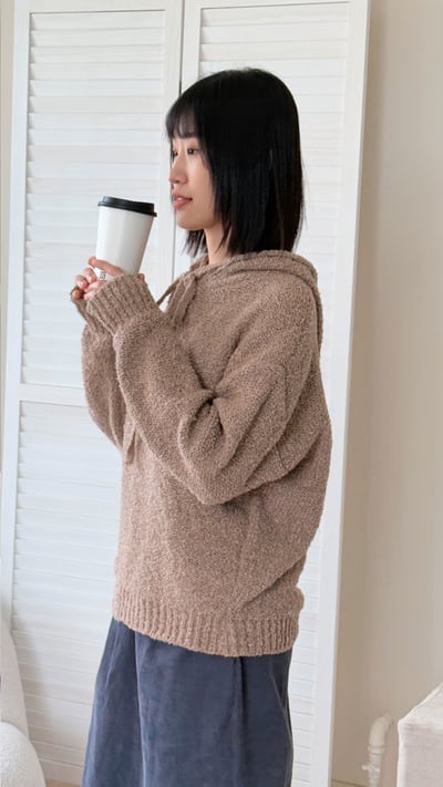 圈圈連帽針織上衣3