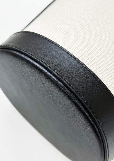 帆布與皮革經典水桶包(真皮)7