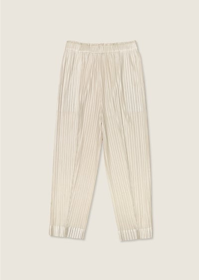 壓褶鬆緊萬能褲-杏1