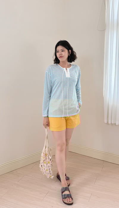 亮眼時髦萬能短褲-黃5