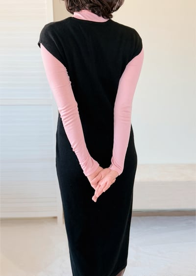 V領綁帶針織洋裝7