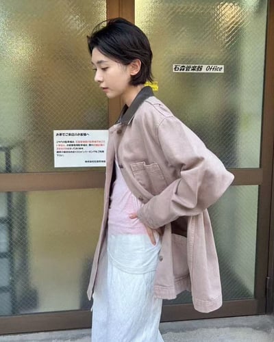 草莓翻領牛仔夾克1