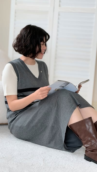 疊穿修身針織洋裝7