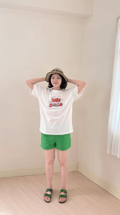 亮眼時髦萬能短褲-綠3