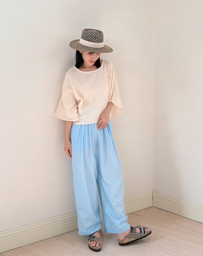 清爽輕盈休閒萬能褲-藍6