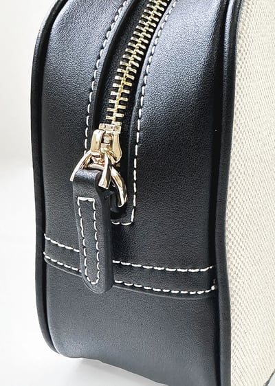 帆布與皮革復古手提包(真皮)8