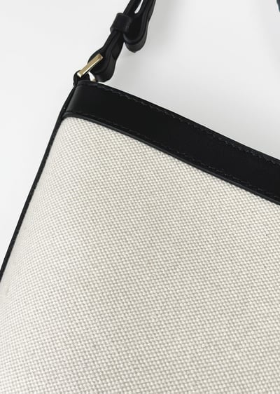 帆布與皮革經典水桶包(真皮)6