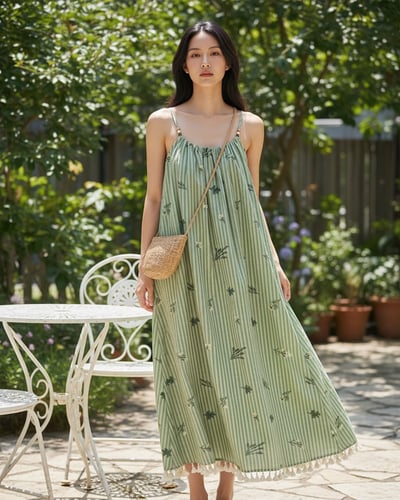 南法刺繡花朵洋裝1