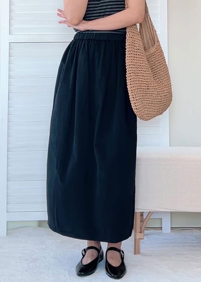 純棉鬆緊腰花苞裙1