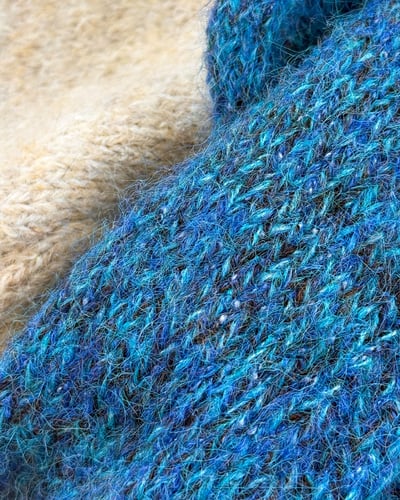 V領花彩毛衣-藍6