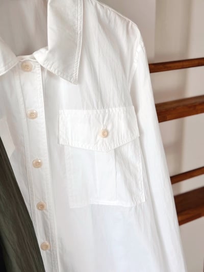 韓國雙口袋風衣襯衫4