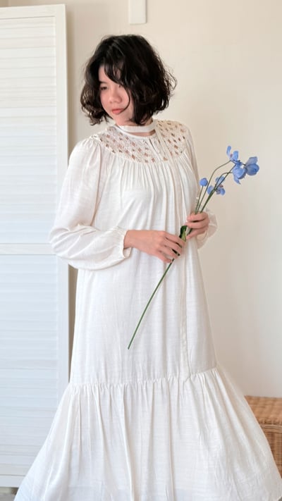 極致棉麻花朵洋裝5