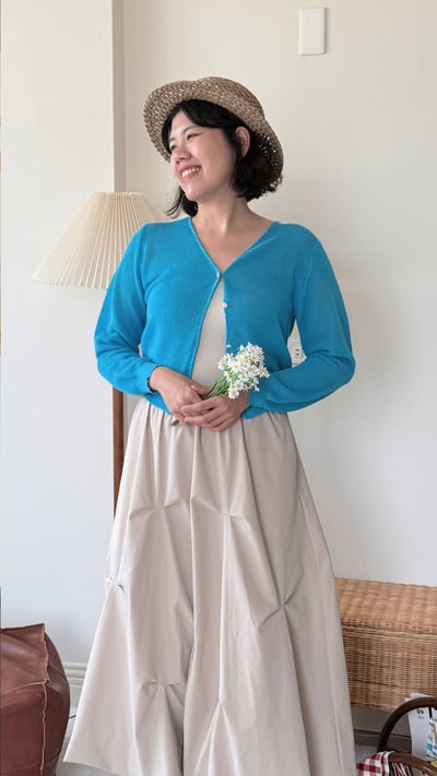 細膩柔滑開襟衫-藍3