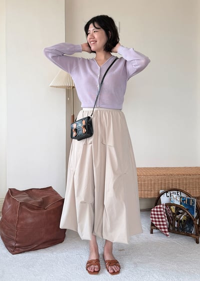 witharch時髦抓褶花苞裙7