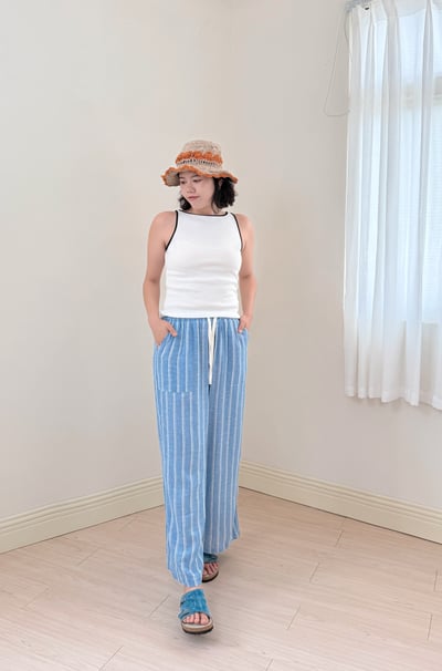 尼泊爾手工棉麻帽-橘5