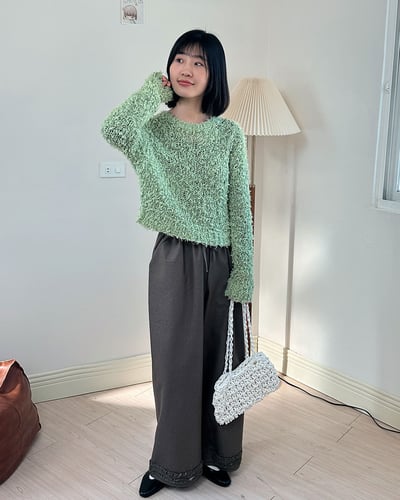 花邊鬆緊萬能褲-咖6