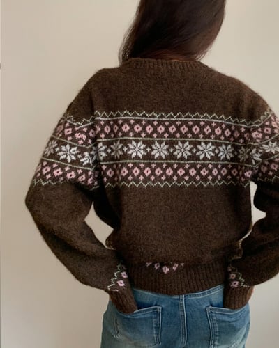 費爾島雪花毛衣-咖2