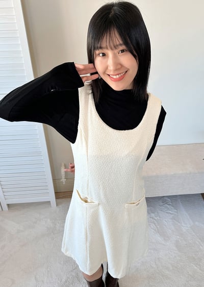 金扣花呢背心洋裝11