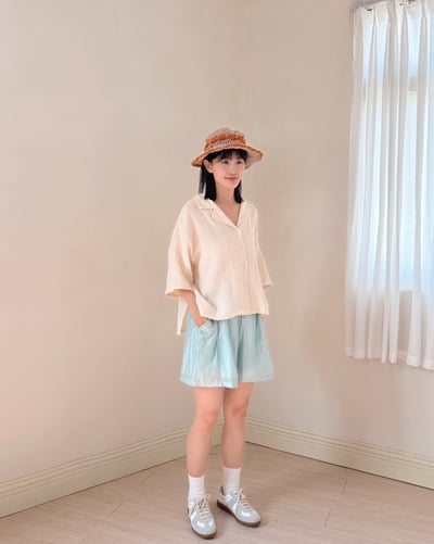 witharch-法式古巴襯衫-杏4