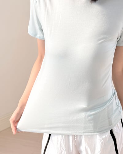 Q彈天絲基礎tee-藍7