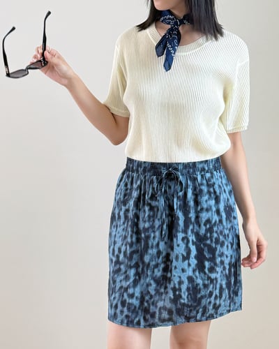 時髦豹紋鬆緊裙4