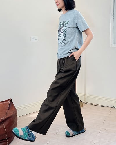 質感鬆緊腰西褲-咖3