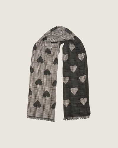 蘇格蘭愛心圍巾-黑1