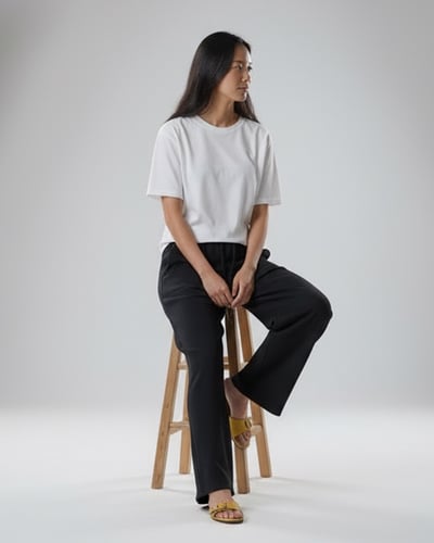 顯瘦鬆緊彎刀褲2