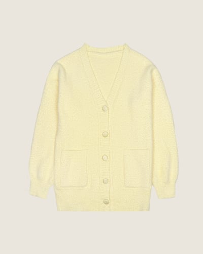 清新淡黃開襟外套-黃1