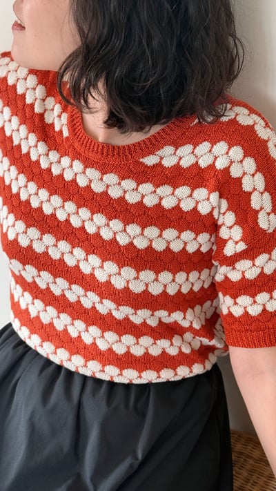 witharch復古雙色針織衫-紅4