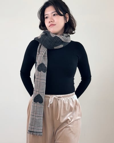 蘇格蘭愛心圍巾-黑2