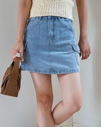 高質感口袋牛仔裙1