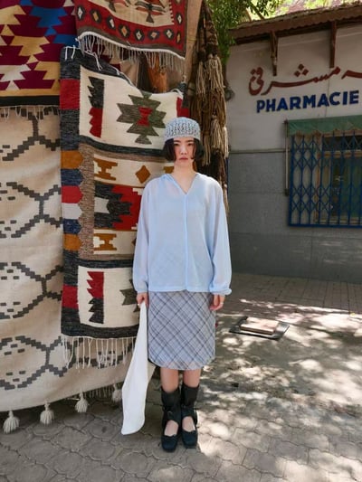 細緻連帽防曬衣-藍2