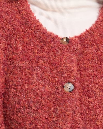 witharch圈圈絨排釦外套-紅5