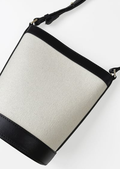 帆布與皮革經典水桶包(真皮)10