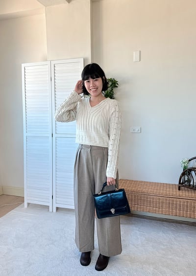 雙摺毛呢西裝褲8