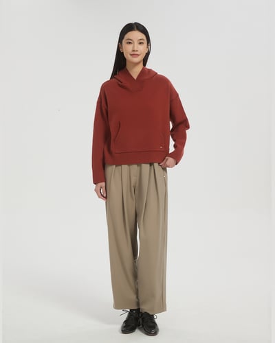 witharch抗起球連帽大學t-紅7